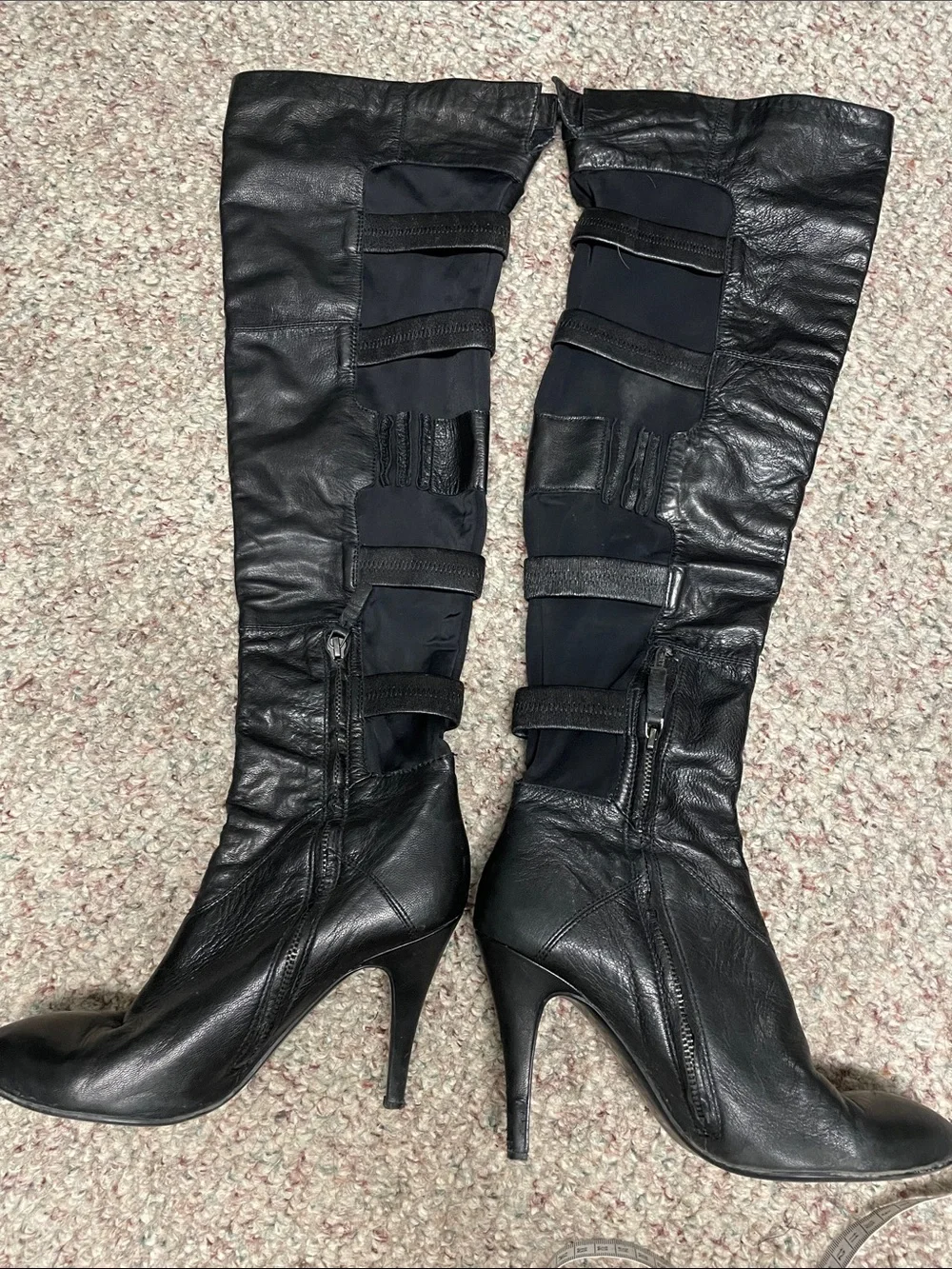 B makowsky thigh high Black Leather High-Heel Knee Boots - Women - Picture 6 of 8